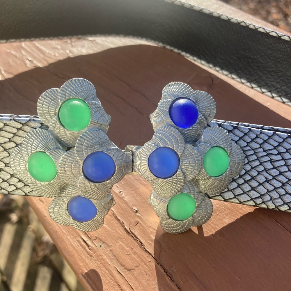 Silver snakeskin belt - Picture 2 of 8